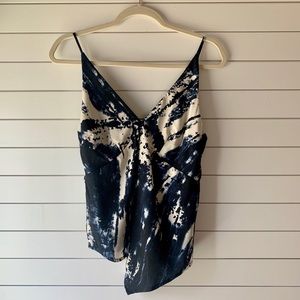 4SI3NNA Tie Dye Asymmetrical V-Neck Cami Sz Small